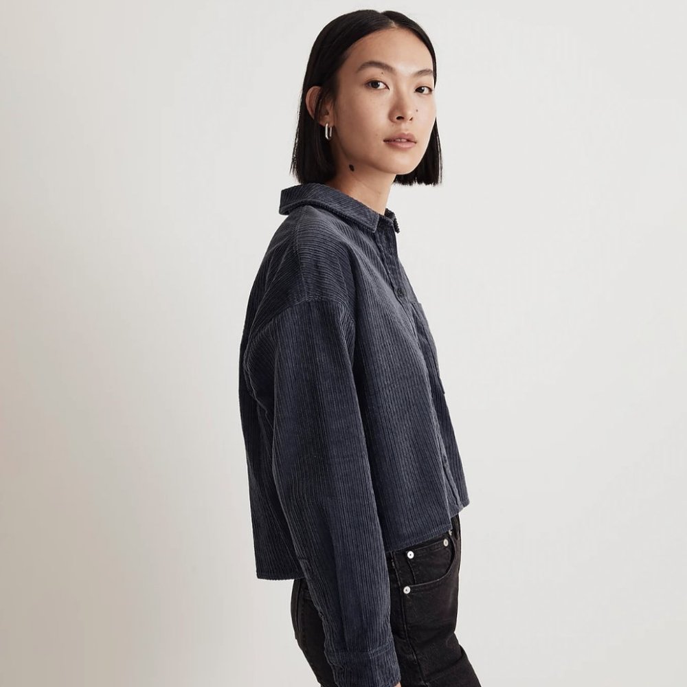 MADEWELL Variegated Corduroy Button-Up Shirt  size M oversized